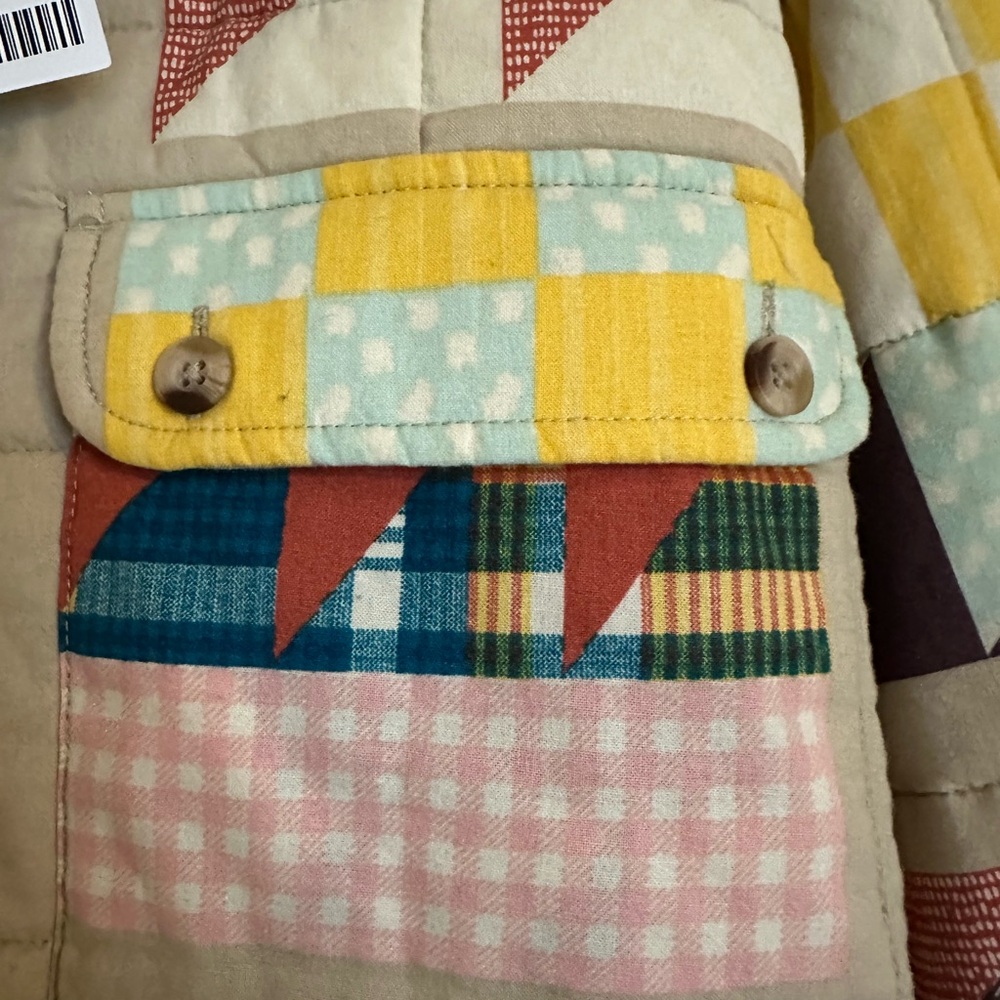 BDG Multicolor Geometric Patchwork Jacket size La… - image 5